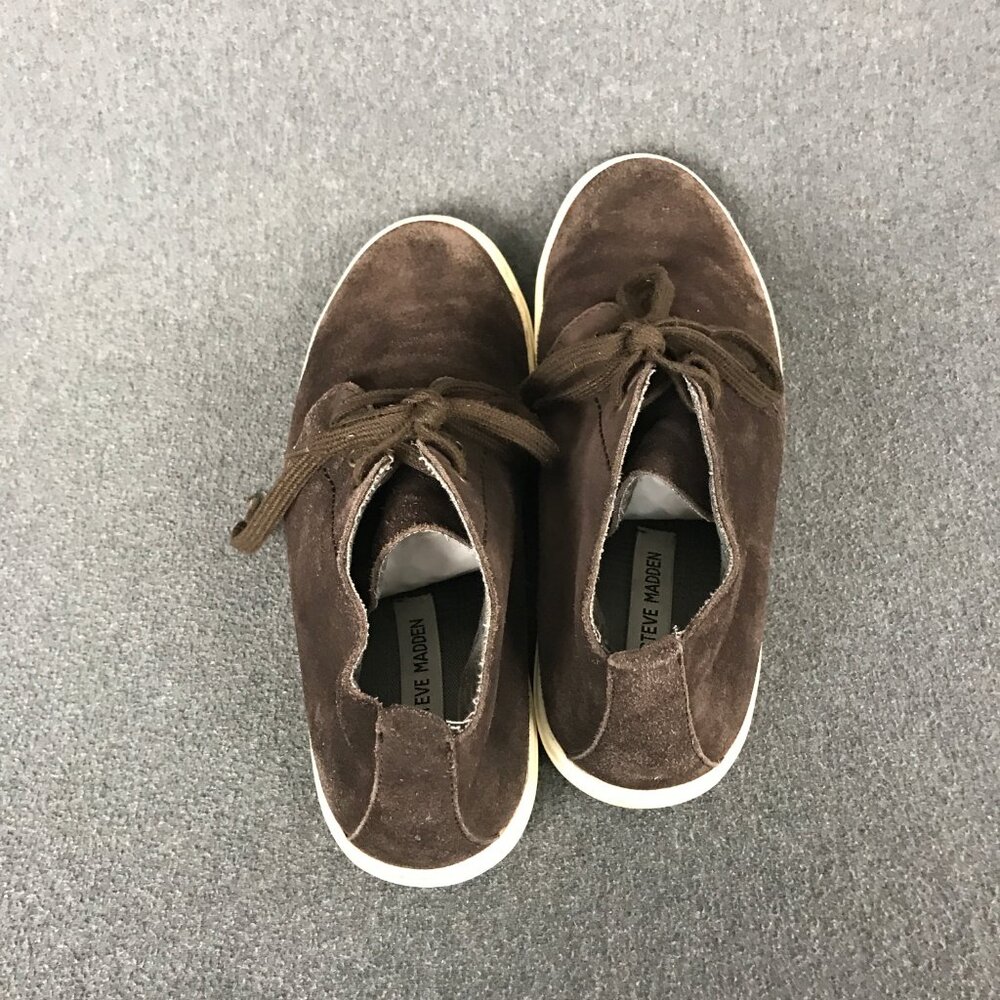 Men's Size 9.5 Steve Madden Distressed Brown Suede Lace Up Chukka Boots - Picture 3 of 5